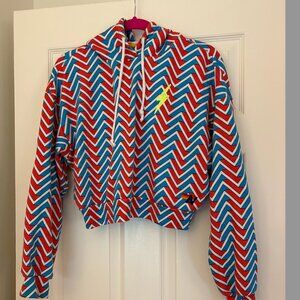 Aviator Nation Chevron Crop Hoodie - Size S